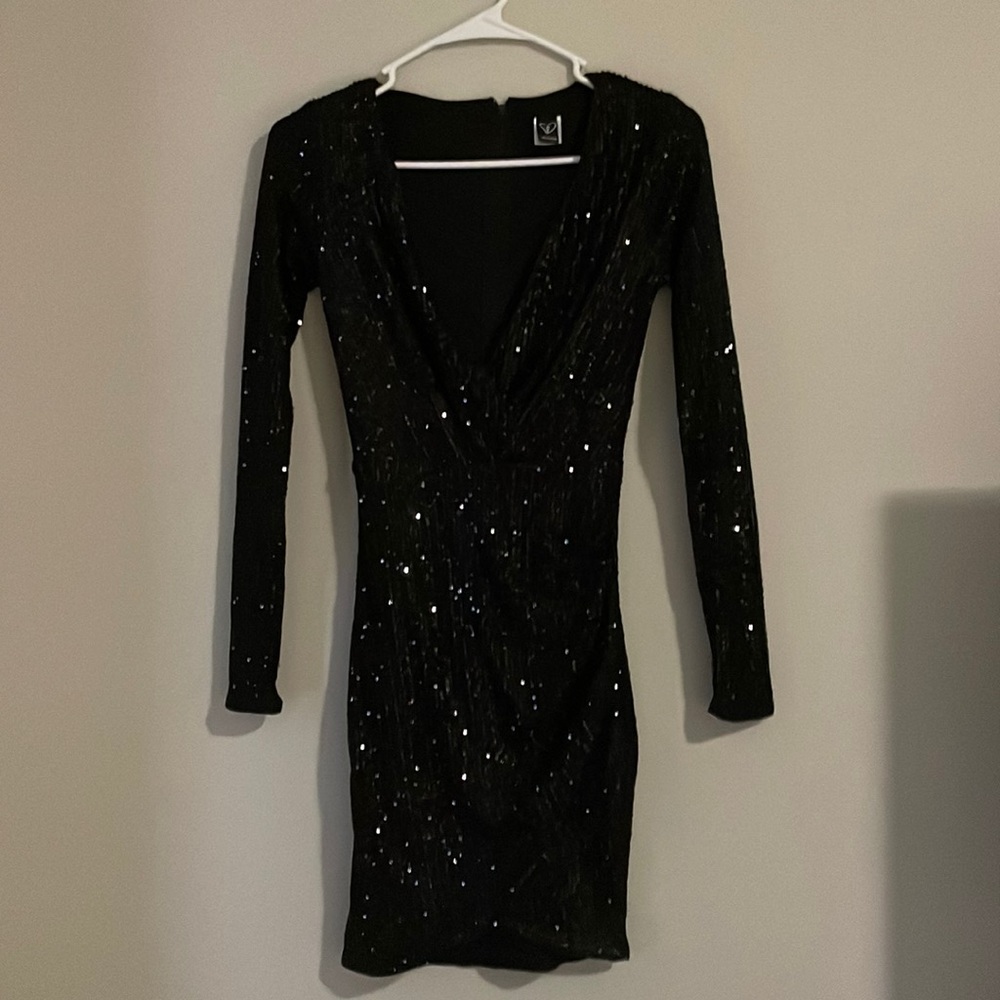 XS Windsor Black Sequin Dress